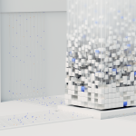 Abstract 3D render visualizing artificial intelligence and neural networks in digital form. Rendu 3D abstrait visualisant l'intelligence artificielle et les réseaux de neurones sous forme numérique.