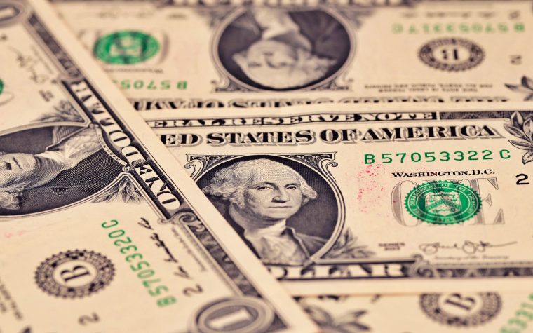 Billet d'un dollar américain en gros plan